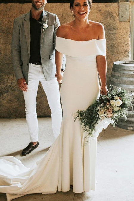 off white casual wedding dresses