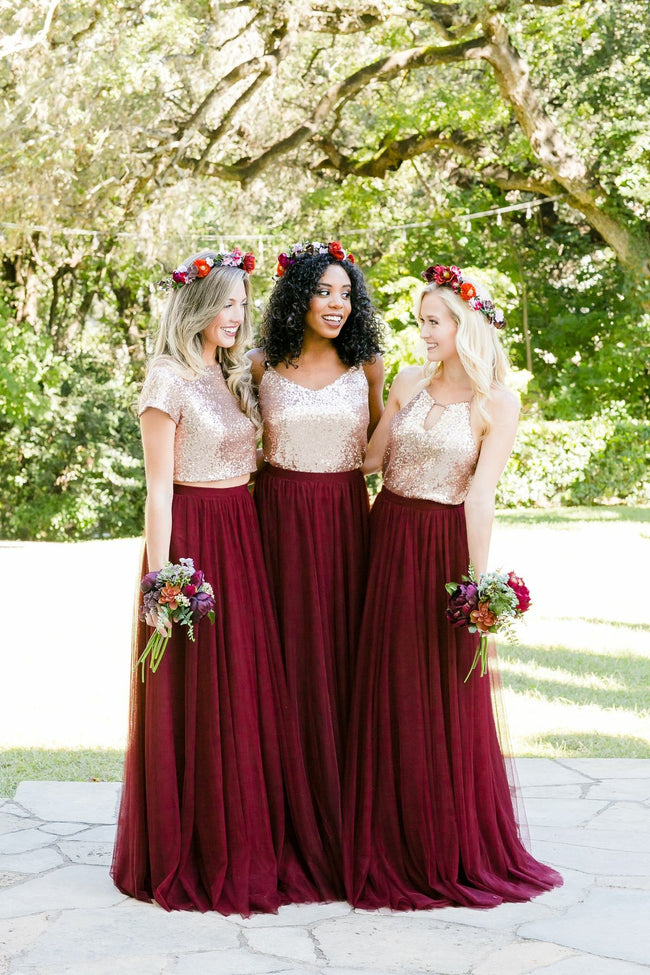 gold and black bridesmaid dresses