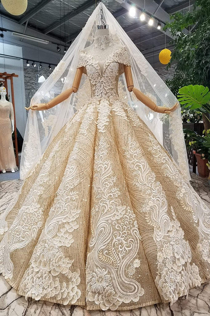 Highend Custom Made Royal Court Wedding Dresses Offtheshoulder