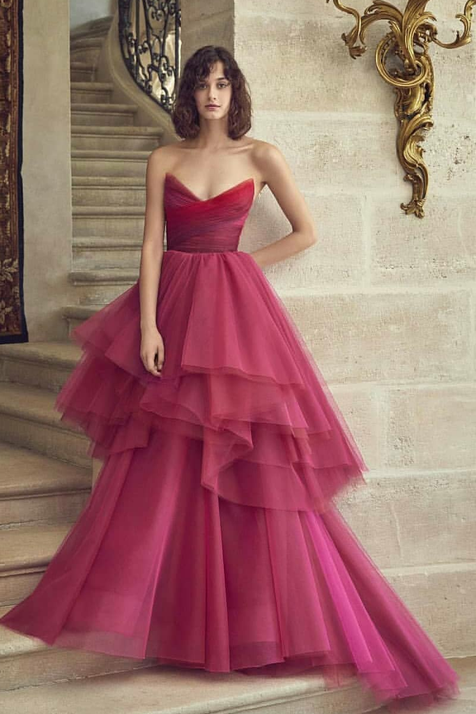 Irregular Tulle Skirt Prom Gown With Gradient Sweetheart Bodice Loveangeldress 4453