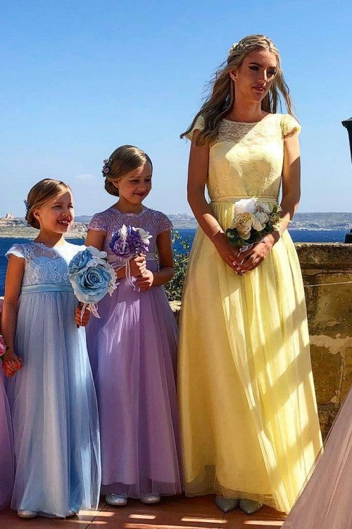 lavender and yellow bridesmaid dresses