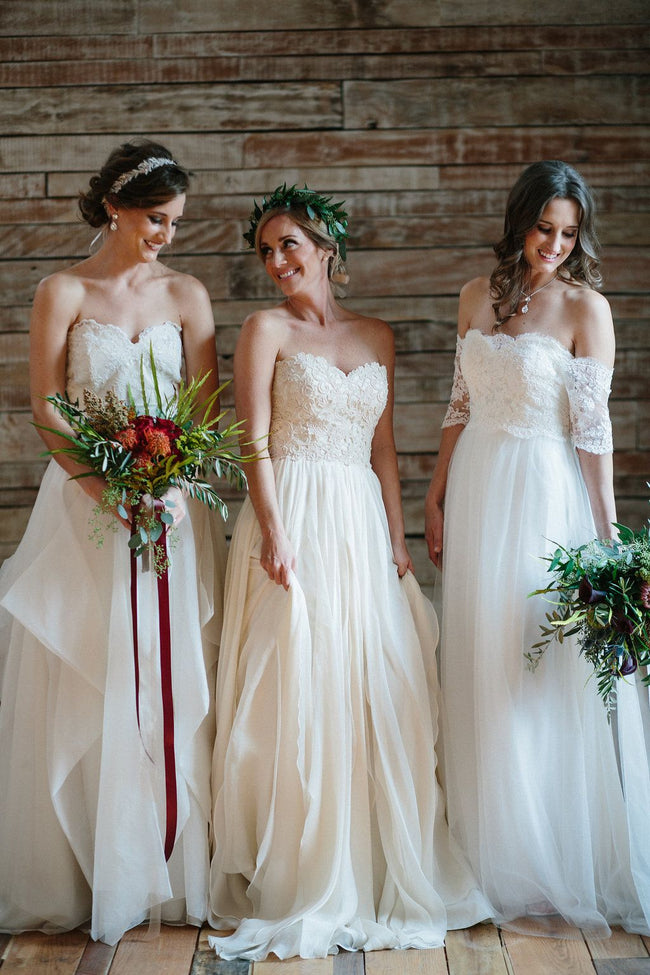 lace wedding dress with buttons down back