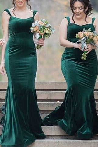 bridesmaid dresses dark green