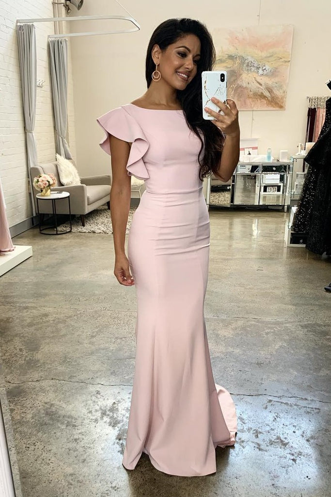 pink bridesmaid dresses with sleeves