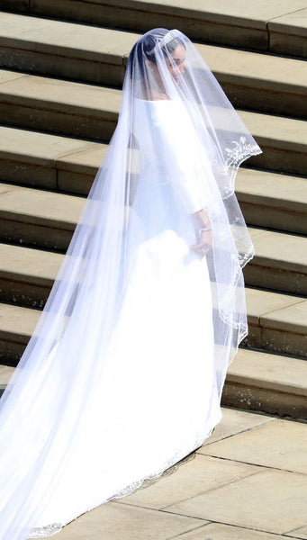 Meghan Markle Wedding Dress with 3/4 Sleeves White Dresses – loveangeldress
