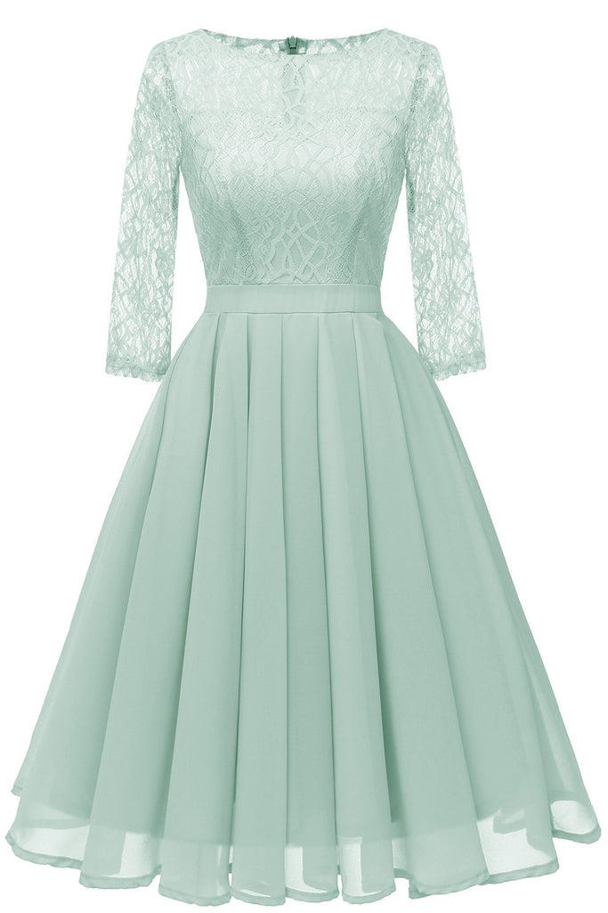 Ongebruikt Mint Green Chiffon Lace Wedding Party Dress with Sleeves LQ-24