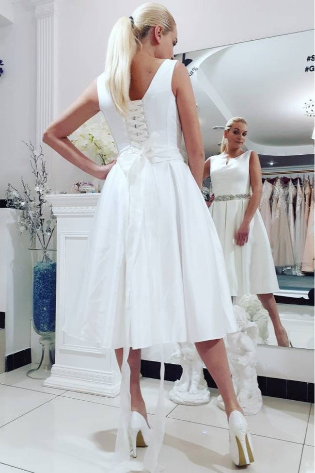 casual midi wedding dress