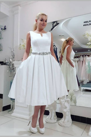 white midi bridal dress