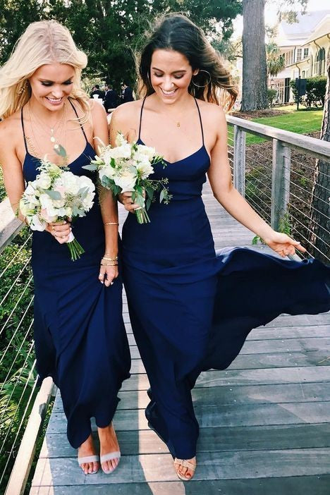 Navy Blue Chiffon Halter Weddung Party  Dress  2020  