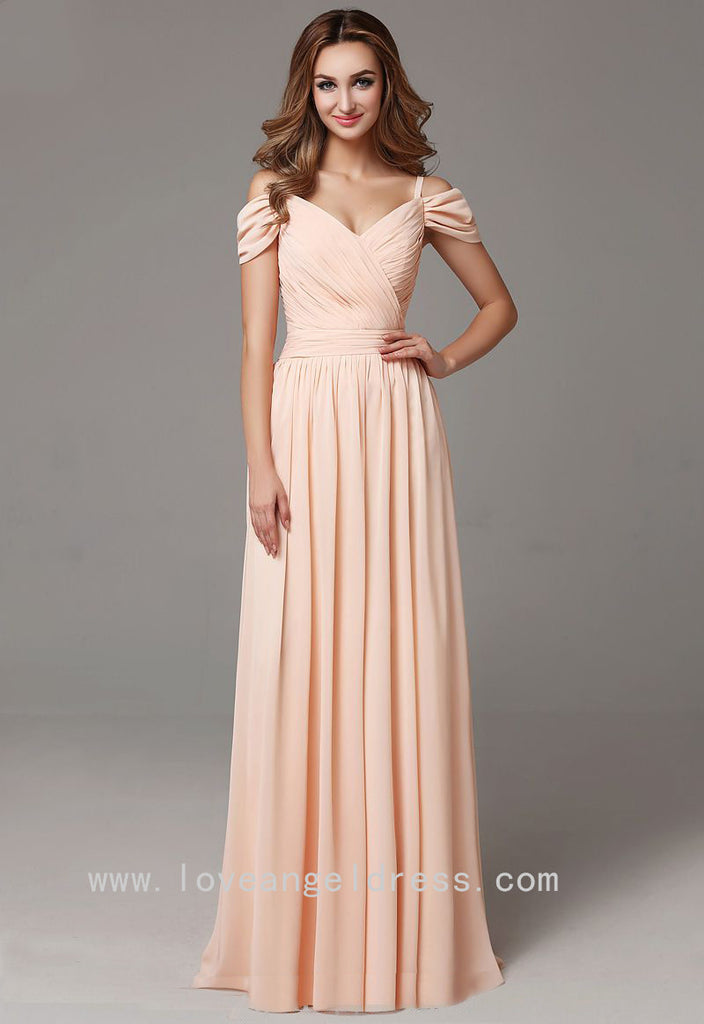 Off-the-shoulder Chiffon Long Wedding Guests Dress – loveangeldress