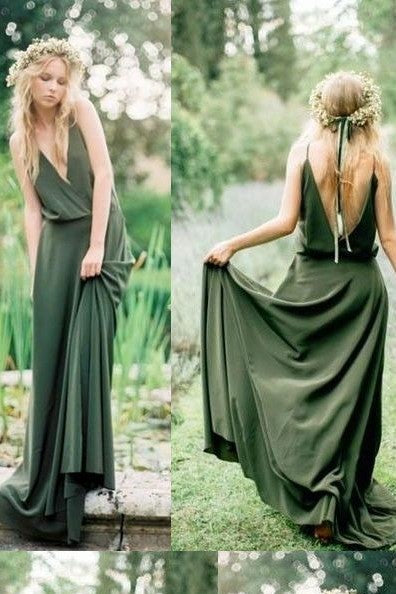 olive chiffon dress