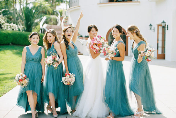 teal dress bridesmaid