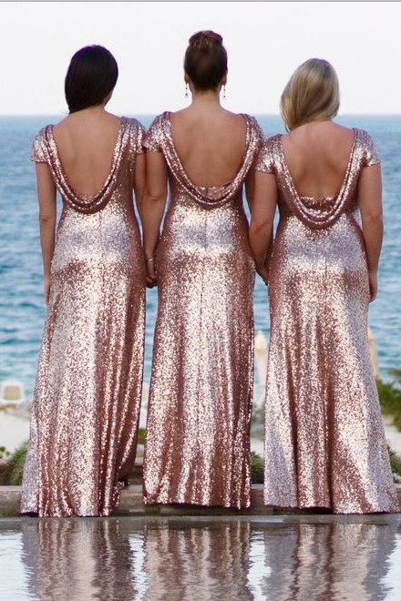 metallic dress rose gold