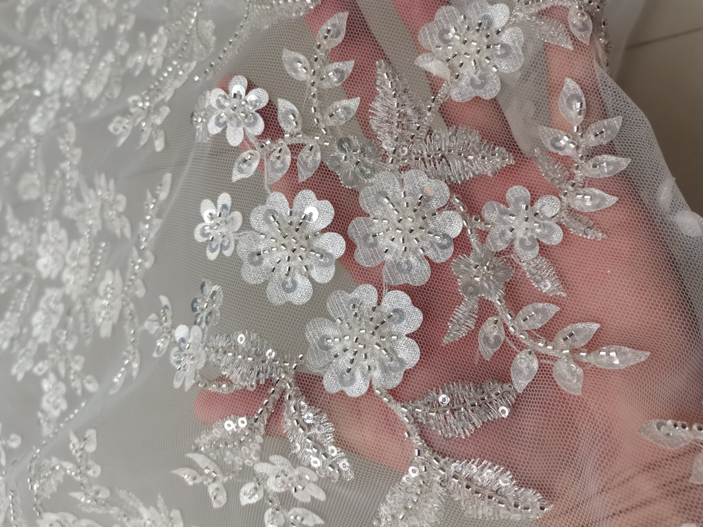 Royal Flower Lace Wedding Gown wtih Bead Long Sleeves – loveangeldress