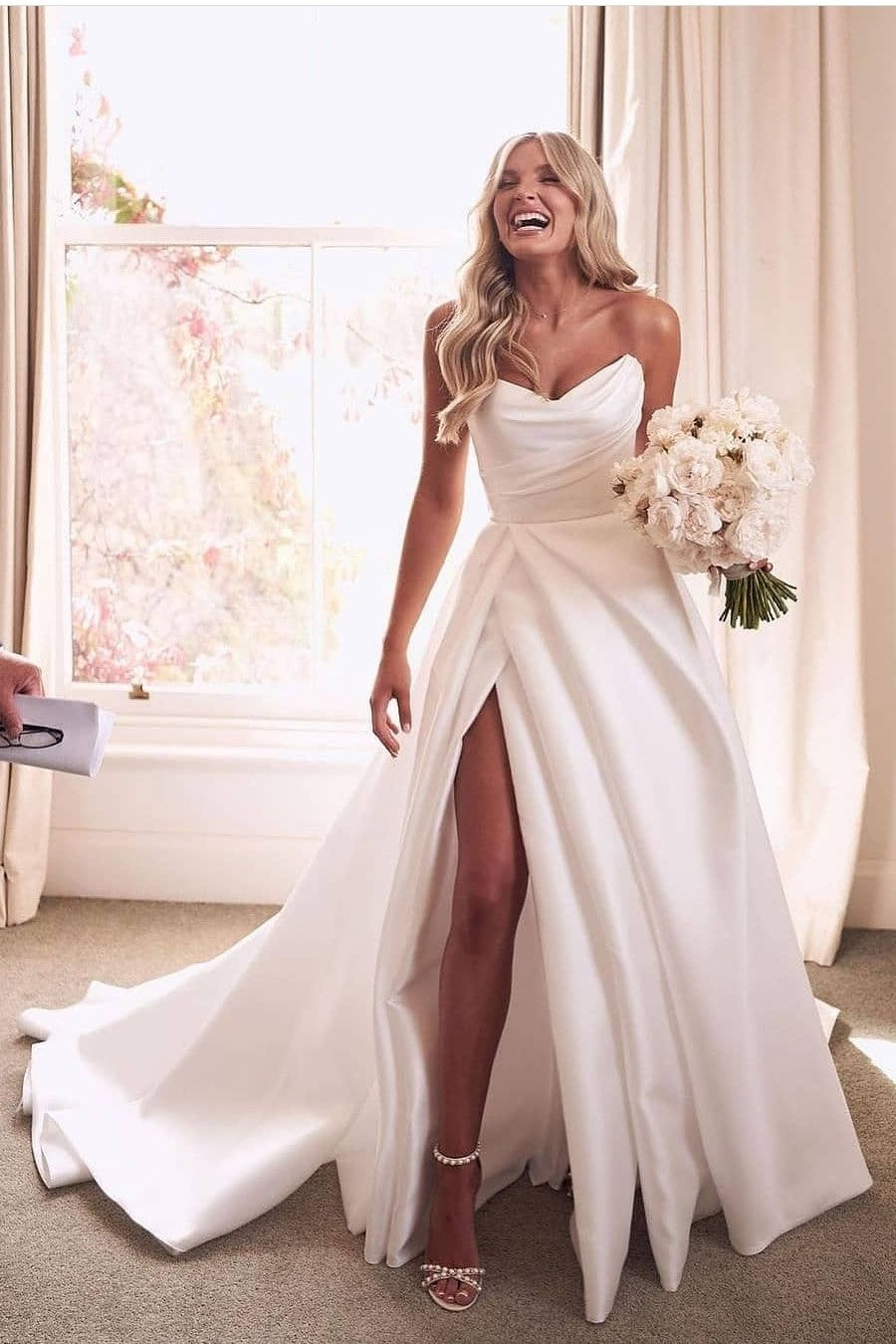 Glam Up for the Big Day with This Wedding Dress With Slit