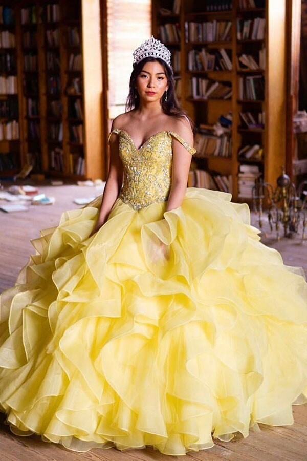 ruffled quinceanera dresses