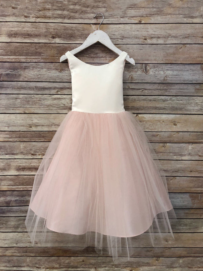 grey lace flower girl dress