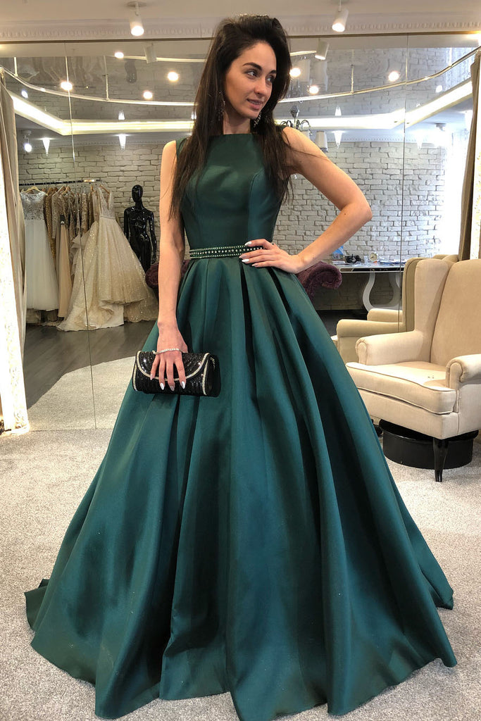 dark green formal gowns