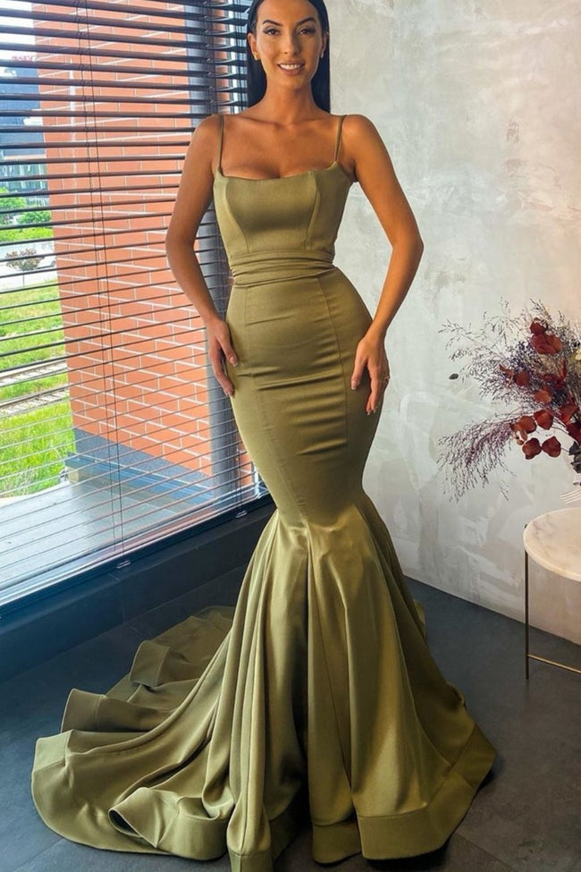 olive green formal gown