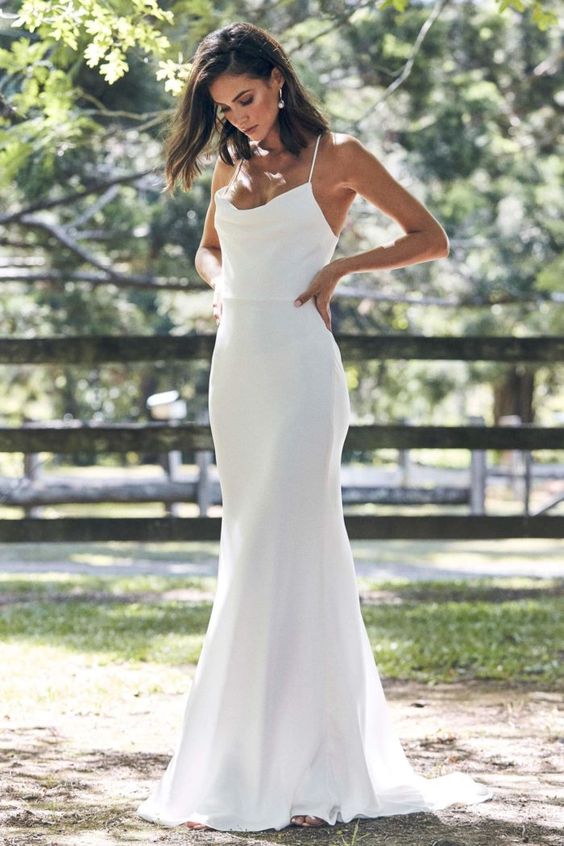simple strappy wedding dresses