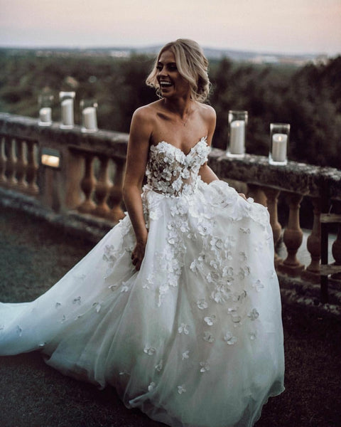 flower wedding gown