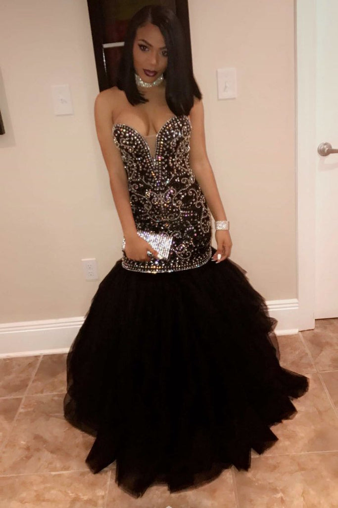 Black Diamond Covered Prom Dresses