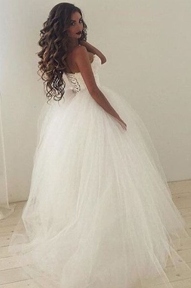 corset tulle wedding dress