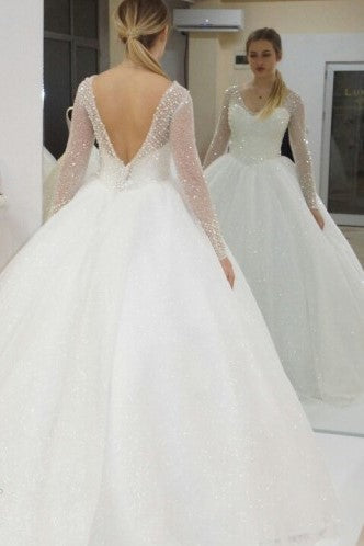 wedding dress long sleeve ball gown