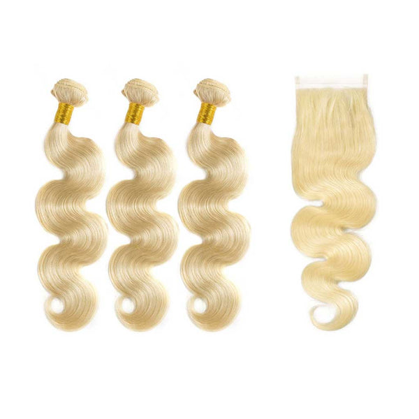 Brazilian-body-wave-Blonde-613-human-hair-bundles-with-lace-closure-deal