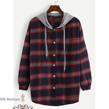 Load image into Gallery viewer, 2 In 1 Plaid Hooded Shirt