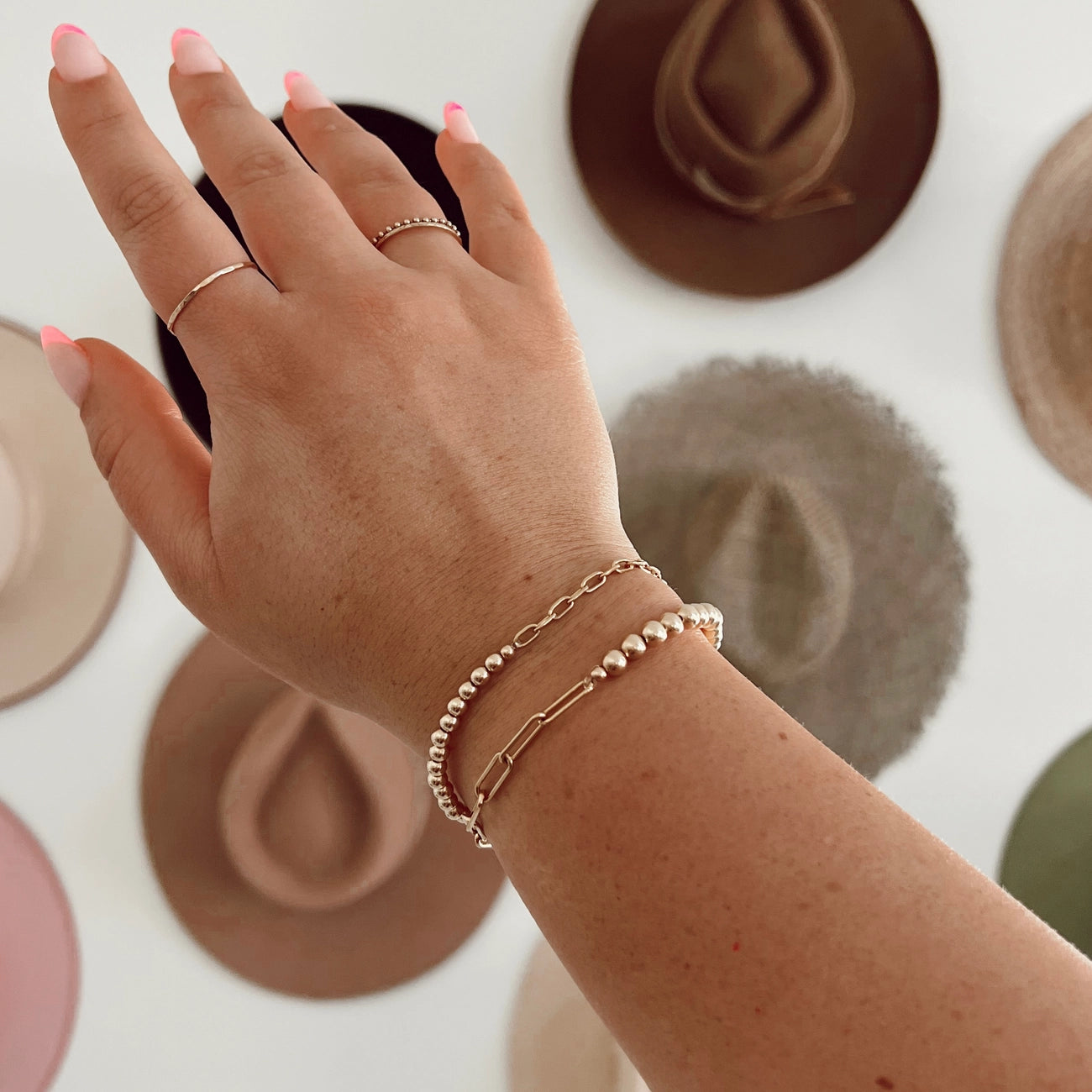 TVC Gold Beaded Link Bracelet