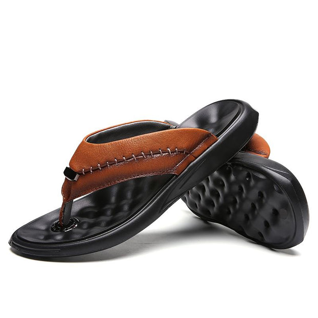 luxury leather slippers