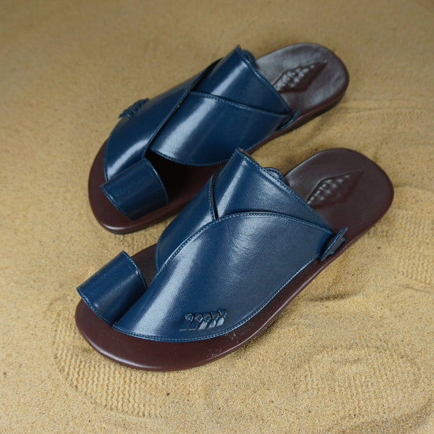 mens leather beach sandals