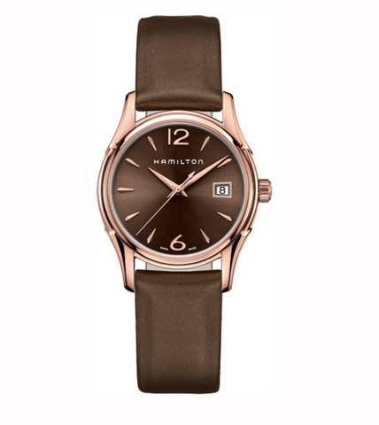 Montre Hamilton Jazzmaster en satin marron pour femme