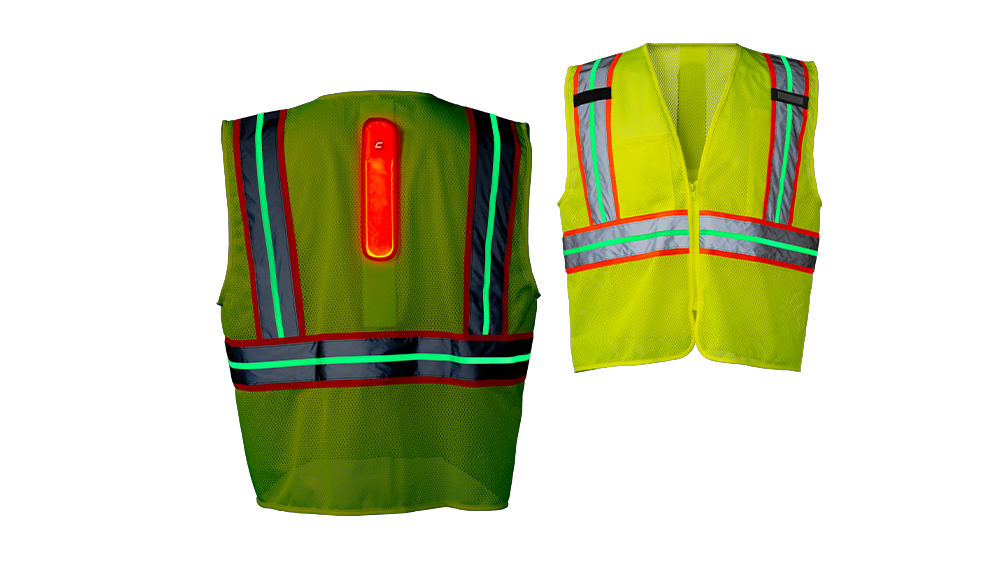 TAGVO LED Reflective Safety Vest with Storage Bag, USB Charging