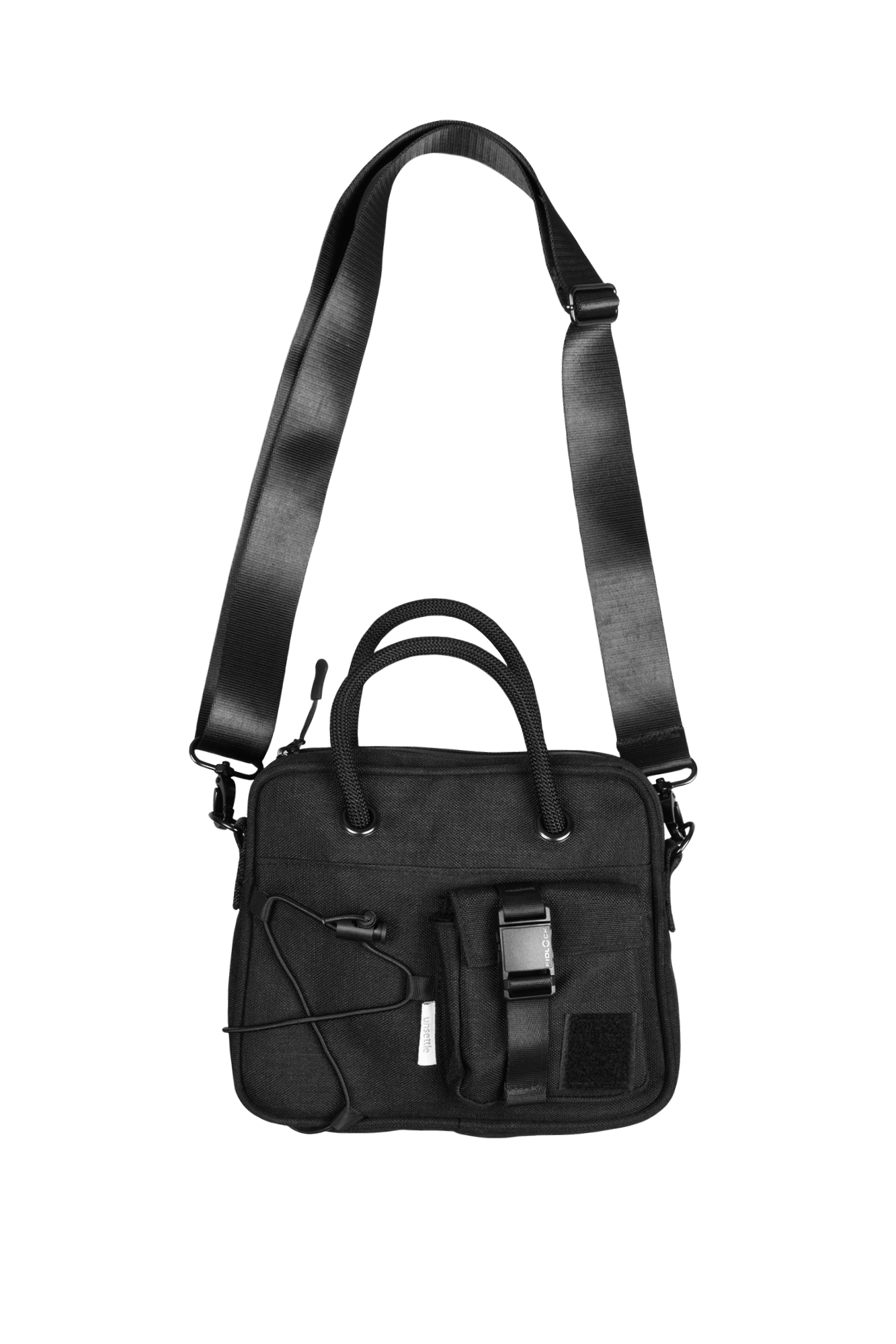 Mini Utility Rope Crossbody Bag for Travel | Space Black / Military Green