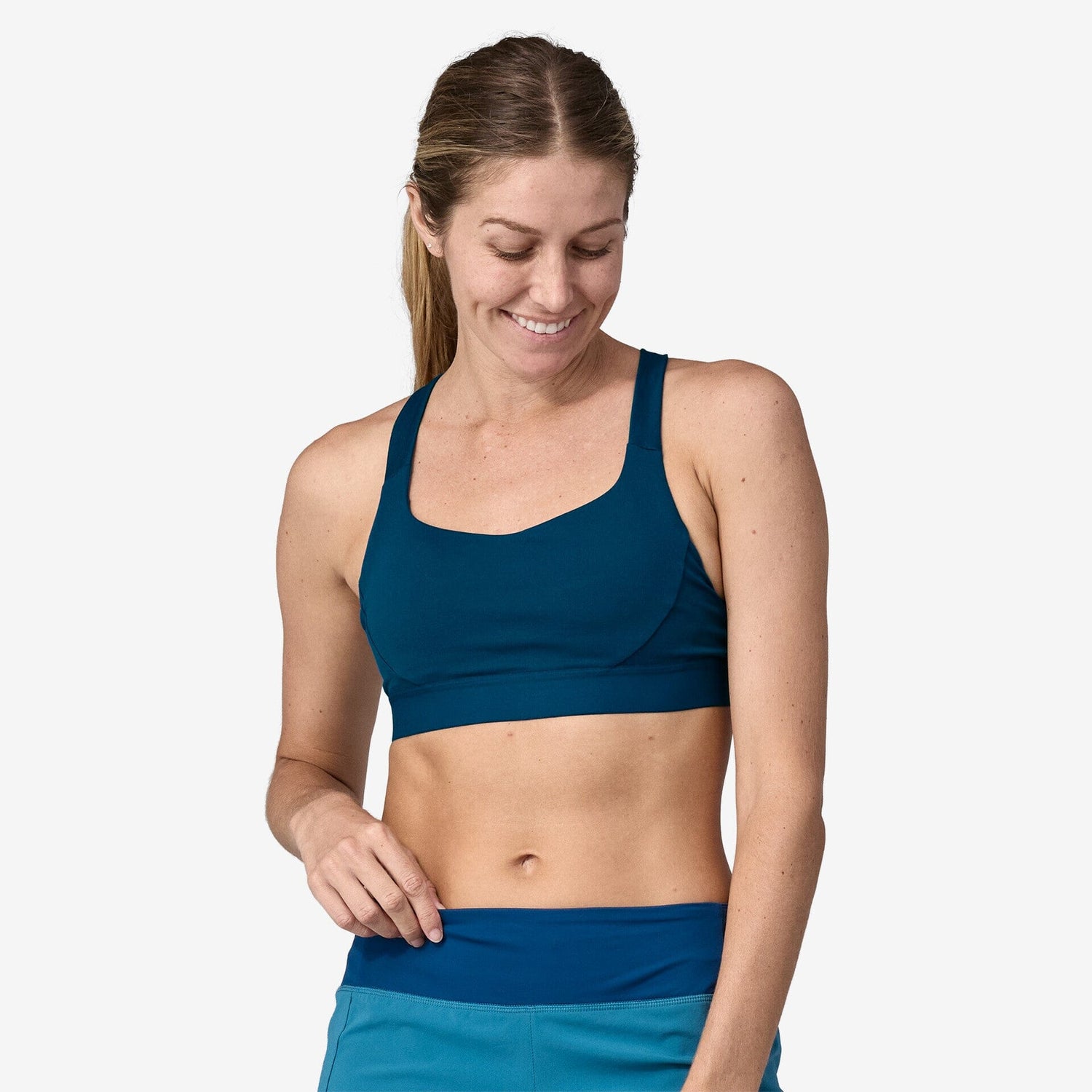 Patagonia Wild Trails Sports Bra Womens in Blue