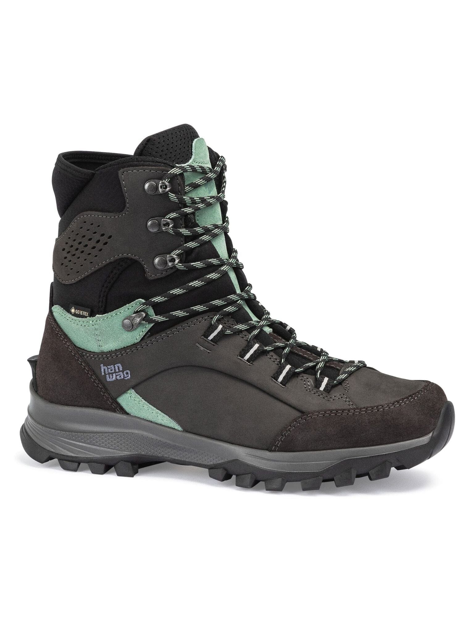 W's Banks Snow GTX Winter Shoes - Leather Working Group -certified nubuck leather - Asphalt/Mint