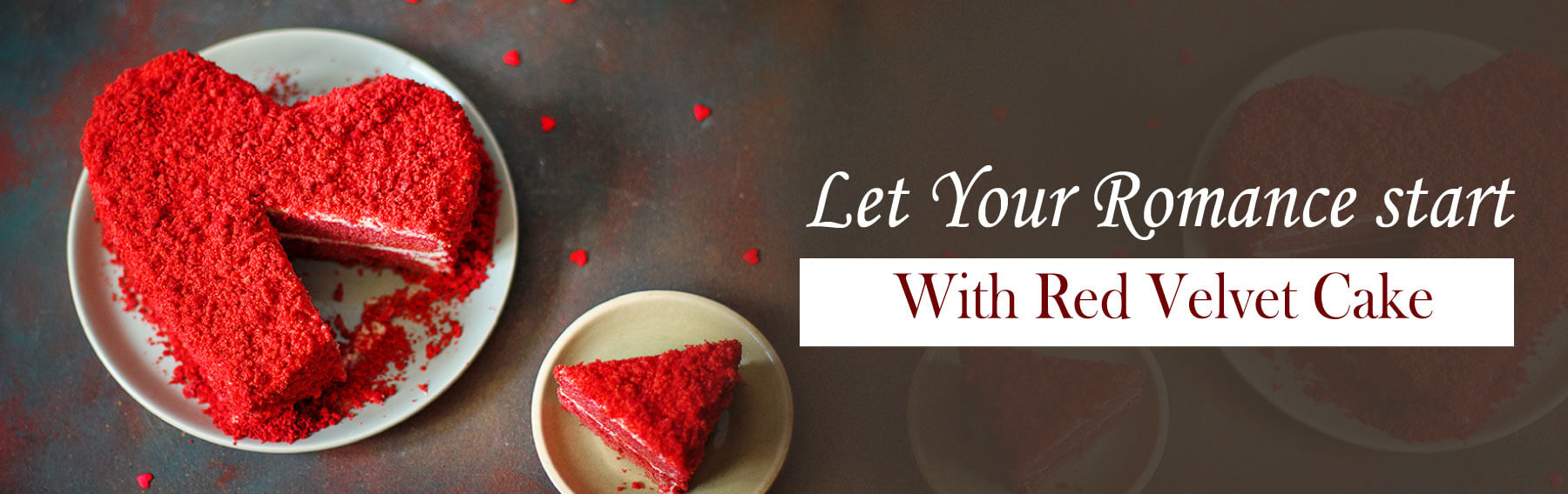 Luscious Red & White Heart Shape Red Velvet Cake