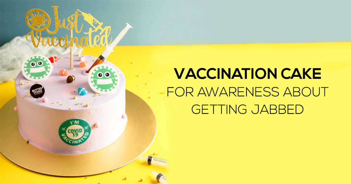 Vaccination Cake for Awareness about Getting Jabbed