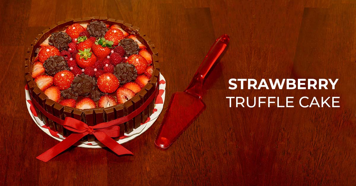 Strawberry truffle cake
