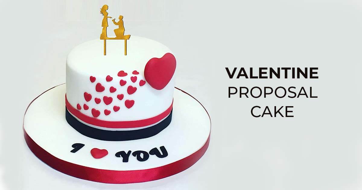 Valentine proposal cake