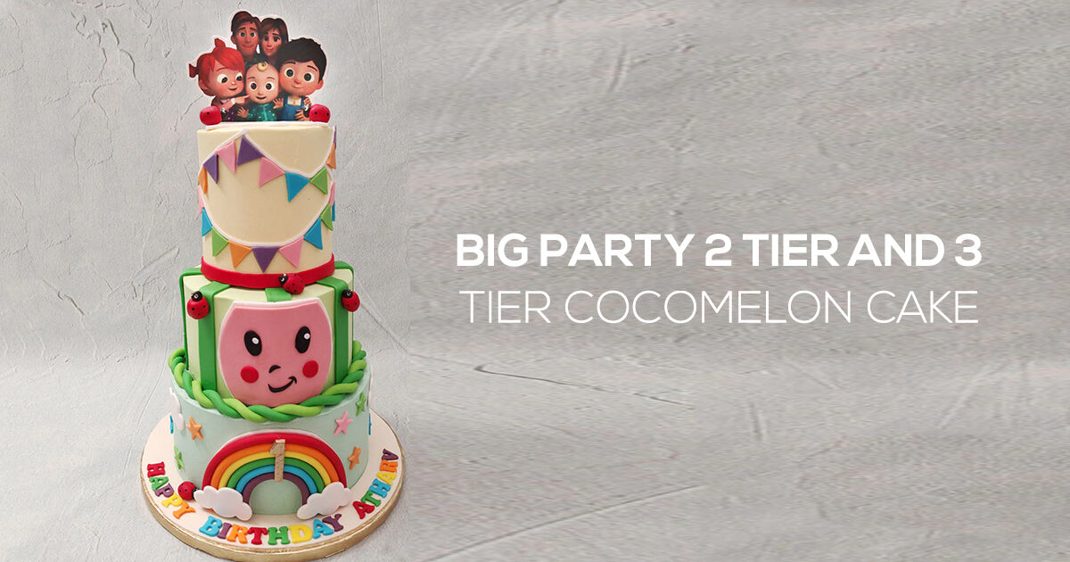 Buy Two Tier Rainbow And Cocomelon Cake-Two Tier Rainbow And Cocomelon Cake