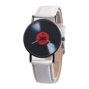 Everyday.Discount unisex longplay turntable playing music leather times wristwatch