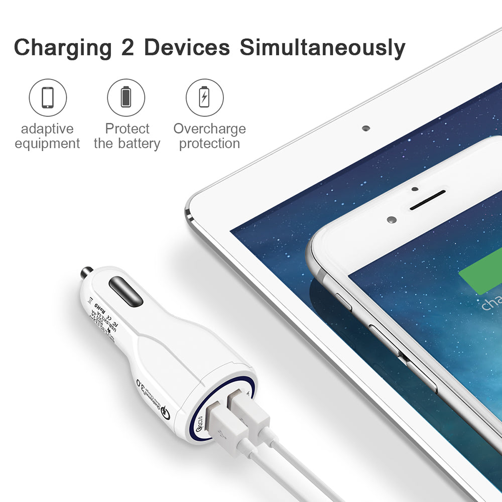 car phone charger dual charging phones dual ports quick charging ✈️ free.shipping