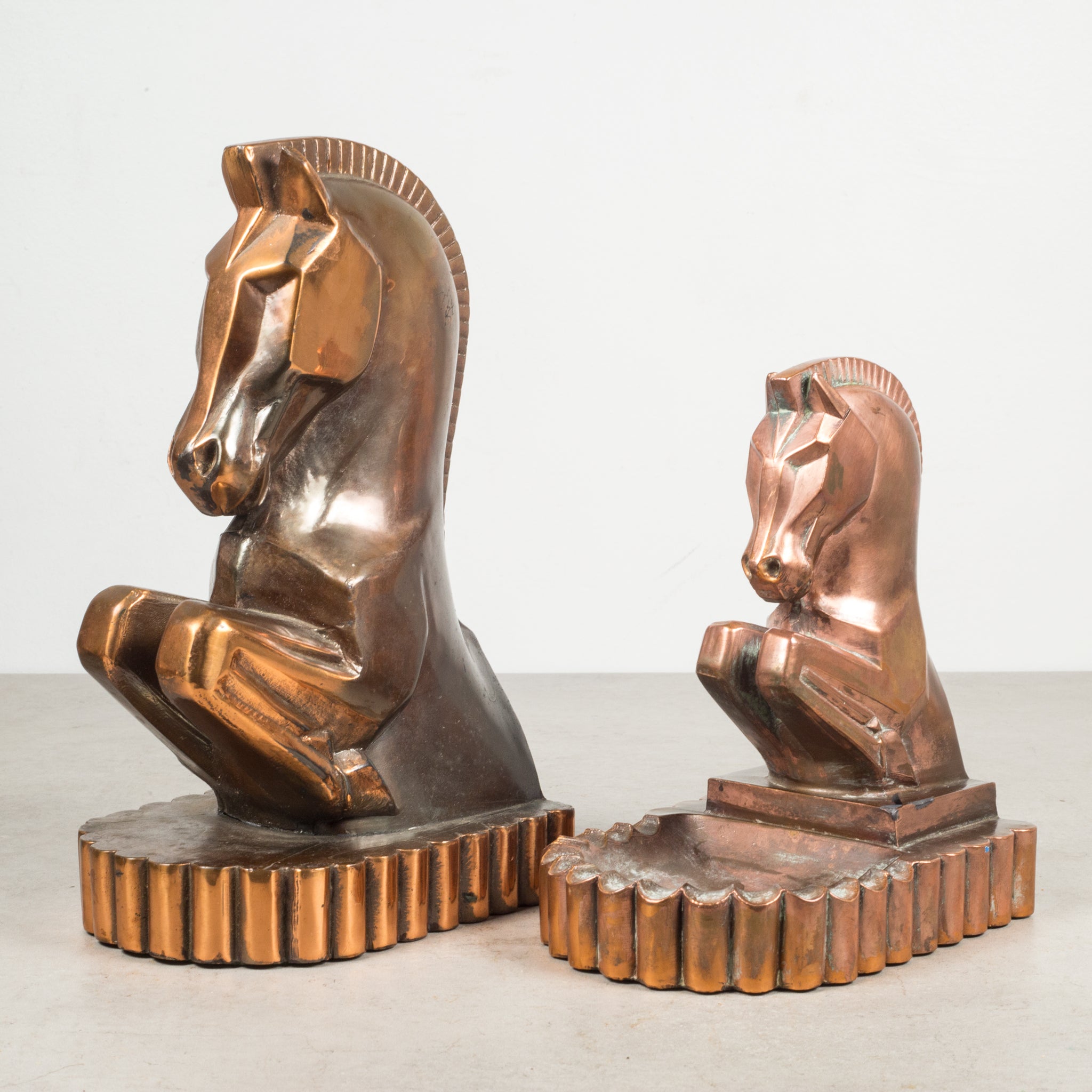 trojan horse bookends art deco cast metal