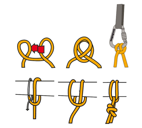 How to tie clove hitch illustration