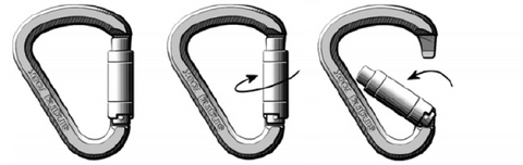 Twist lock climbing carabiner illustration