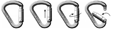 Triple lock climbing carabiners