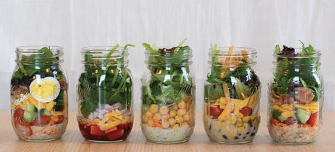 mason jar salads, homemade dressing, feel better, eat better